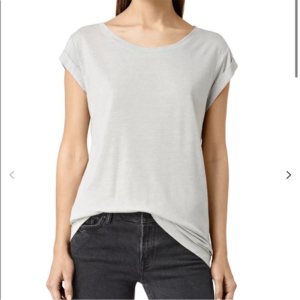 All Saints Alisee White Short Sleeve T Shirt Sz Small